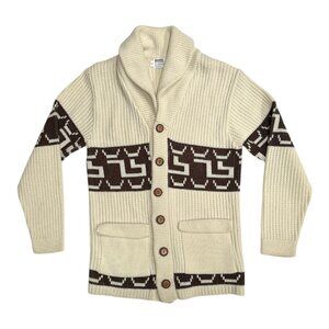 Vtg Grandpacore Montgomery Ward Men's Cardigan Sweater Big Lebowski Vibes SMALL